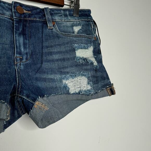 BLANK NYC The Fulton Roll-Up Shorts - Blue NWT Size 26 - Picture 4 of 9